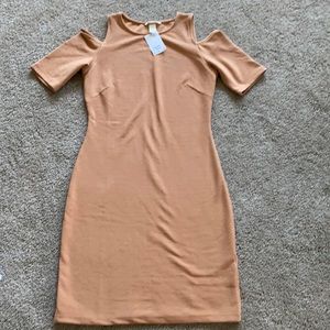 Cold shoulder fitted dress